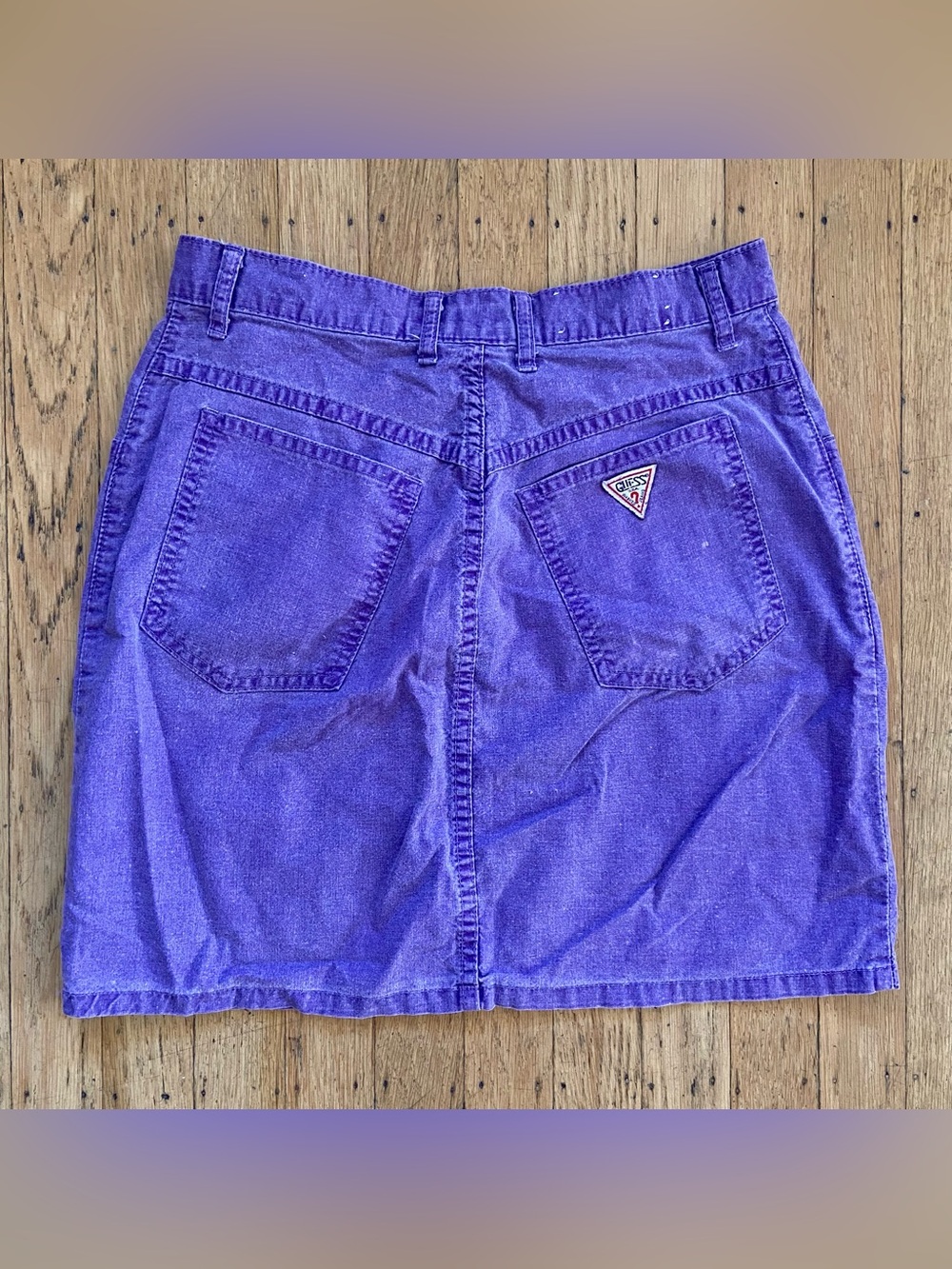 Guess Violet Denim Mini Skirt with Back Pockets